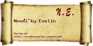 Nováky Evelin névjegykártya